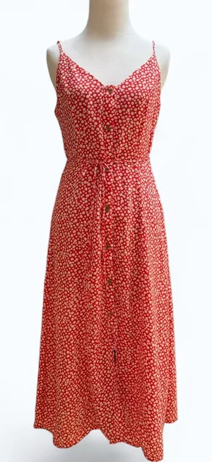Sienna Sky Red Floral Button-Front Midi Dress, Size S, MSRP $40 thumbnail 1