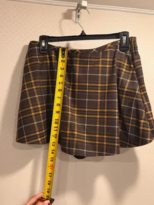 NWT Free People Brown Plaid Wrap Lightweight Summer Flowy Skort Size XS thumbnail 5