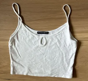 Brandy Melville Tank Cropped White Top thumbnail 1