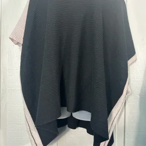 JENNIE LIU Women's Cashmere Blend Rib Knitted Poncho Sweater One Size NW… thumbnail 4