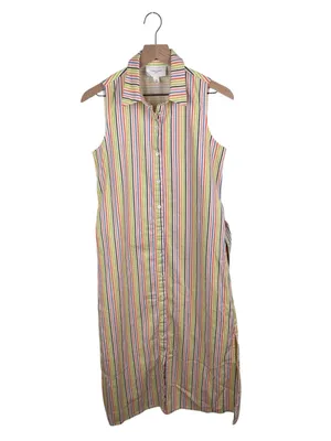 Tuckernuck Pomander Place Rainbow Stripe Sleeveless Riley Dress Medium Preppy thumbnail 12