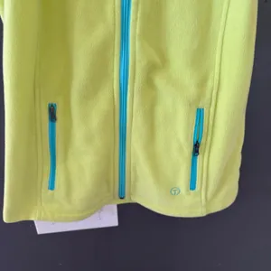 Talbots Womens Petite‎ Small Neon Lime Yellow Full Zip Fleece Vest Outdoor thumbnail 5