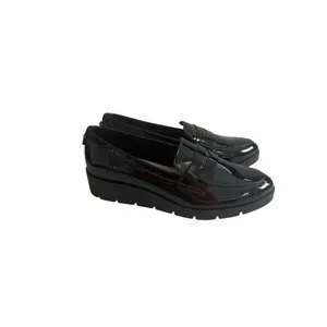 ANNE KLEIN Black Patent Dress Wedges Loafers Size 6.5 thumbnail 3
