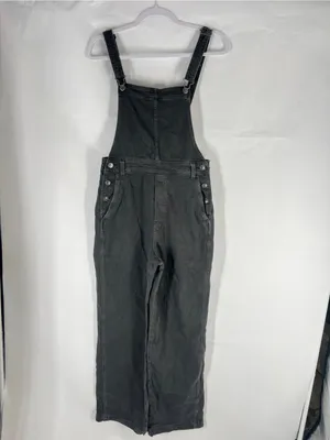 Aerie Baggy Y2K Overalls Smoked Gray Black Denim Size S thumbnail 2