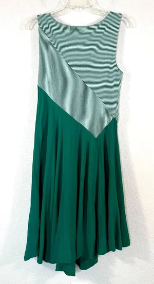 Anthropologie Maeve Cameron Striped Asymmetrical Green Dress Small Boho thumbnail 3