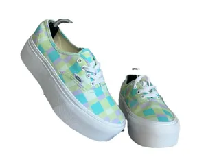 VANS NEW Women's Stac Pastel Plaid Checkerboard Platform Shoe Size 6.5 #1104 thumbnail 1