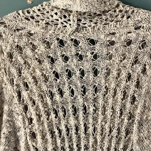 Soft Surroundings 4X Open Knit Beige Duster Cardigan Long Sleeve One Button Boho thumbnail 8