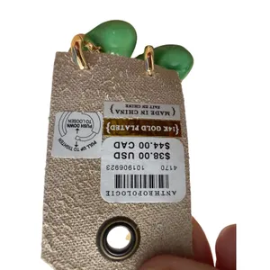 Anthropologie Green Marbled Heart Hoop Earrings 14K Gold Plated‎ NWT thumbnail 3