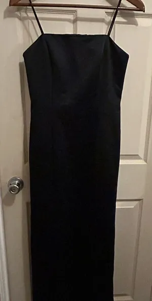 Alex Evenings Black Formal Spaghetti Strap floor length Dress -Size 10 thumbnail 1