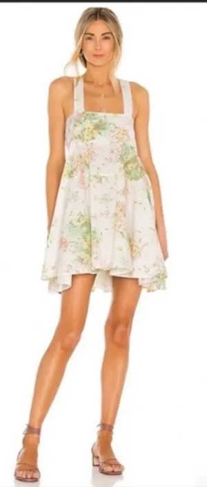 Free People Womens XS Let The Sunshine In Mini Dress Floral Coquette Cottagecore thumbnail 1