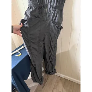 Free People FP Movement Hot Shot Jumpsuit Charcoal Gray Large Zip Front Romper thumbnail 3