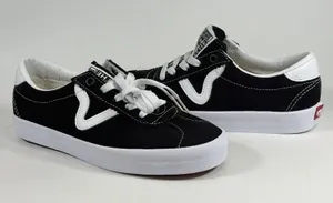 Vans Size-6.5 Womens Unisex Sport Low Skate‎ Sneakers Shoes Black/White Retro thumbnail 1