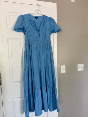 Quince Aqua Blue Long Maxi Dress Summer thumbnail 5