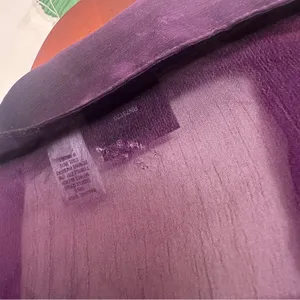 Vintage Sheer Purple Button Up Top Size L thumbnail 5