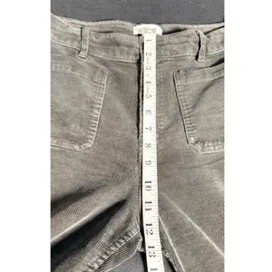 HM Women Olive Green Gray Corduroy High Waist Wide Leg Flare Pocket Pants 8 thumbnail 8