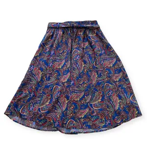 Modcloth Navy Paisley Sash-Tie A-Line Skirt Pockets Size M. thumbnail 4