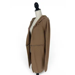Elaine Kim Convertible Hooded Cardigan Sweater Zip Hem Cotton‎ Size P thumbnail 7