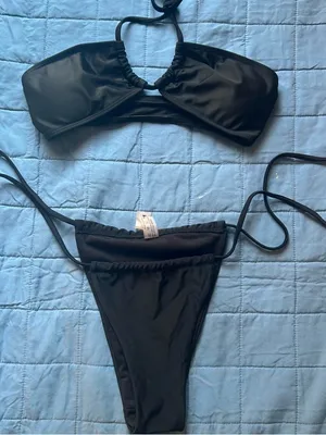 SheIn Black Bandeau Bikini Set thumbnail 1