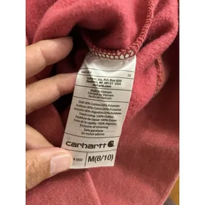 Carhartt Clarksburg Hoodie Women Medium Full Zip Workwear Pinkman Cowgirl Cozy thumbnail 7