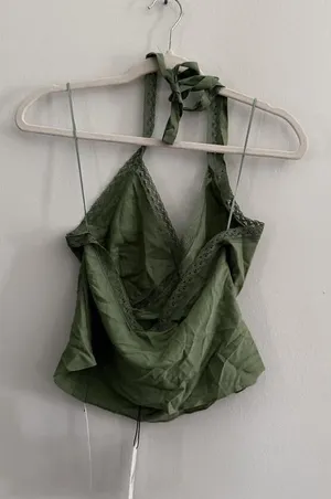 Reformation Monica Top in Sage Green thumbnail 1