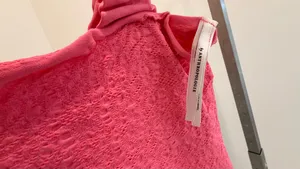 Anthropologie Pink Cropped Knit Tank Top Square Neck Ruffle Straps Size S thumbnail 4