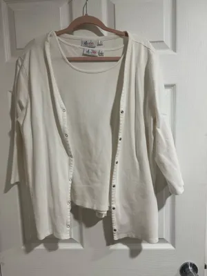 Denim & Co 2-piece cardigan & tank set thumbnail 1