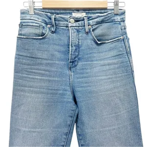 Good American Good Curve Straight Jeans Medium Wash Fray Pockets Size 26 | 2 thumbnail 5
