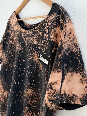 Custom Bleached The Shining Graphic T-Shirt Horror Movie Off Shoulder Tee thumbnail 5