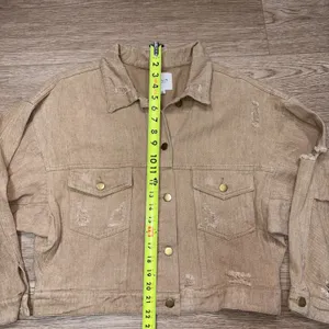 Le Lis Boutique Tan Cropped Jacket Size Small thumbnail 4