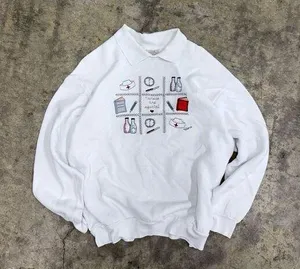 Vintage y2k grandma granny Nurse collared sweatshirt thumbnail 1