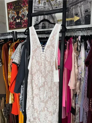 The Jetset Diaries Golden Rose White Lace Maxi Dress Womens Small New NWT thumbnail 6
