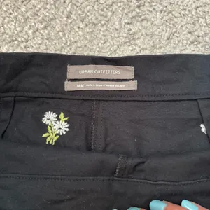 Urban Outfitters Black Daisy Embroidered Kick Flare Cropped Pants thumbnail 6