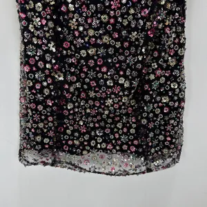 Lulus Cyriana Black Sequin Strapless Mini Dress Party Floral Going Out Large thumbnail 9