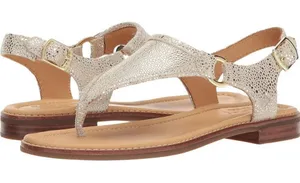 Sperry Abbey‎ Sparkle Platinum Leather Buckle Sandals 8 thumbnail 1