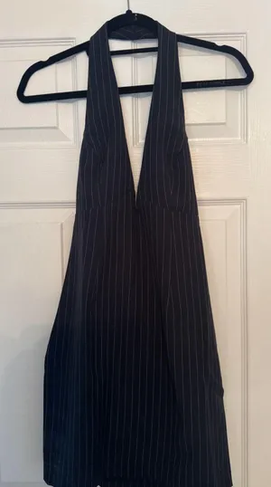 Princess Polly Halter Pinstripe Mini Dress - Size 4 thumbnail 1