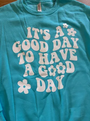 Jerzees It’s A Good Day Blue Crewneck Sweatshirt thumbnail 2