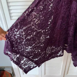Plum Lace Asymmetrical Dress Purple thumbnail 4