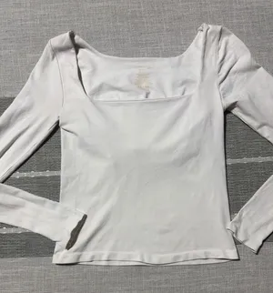 Free People Intimately Square Eye Seamless Long Sleeve Top White M/L thumbnail 1