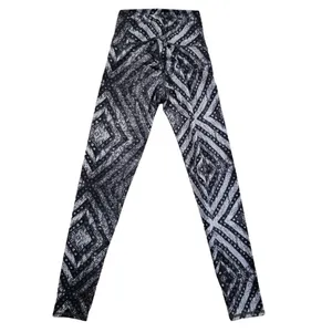 Aerie -128 Chill Play Move‎ Black Gray Geometric Pull On Compression Leggings S thumbnail 2