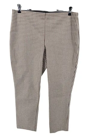 Theory Pants Womens 16 Skinny Legging M Grid Stretch Brown Gingham EUC thumbnail 1