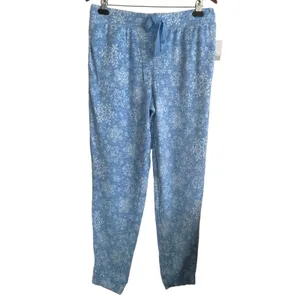 Jaclyn Intimates‎ Women Pajama Set L Blue Snowflake Long Sleeve Cozy Lounge thumbnail 2