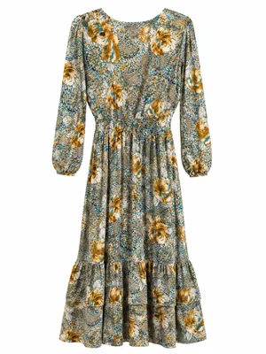 BOEMO Anthropologie floral paisley tiered maxi dress Floral Tiered Maxi Dress L thumbnail 2