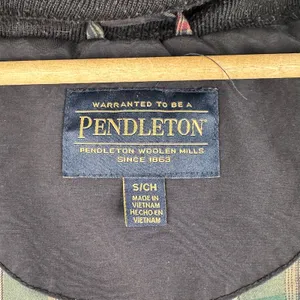 Pendleton Womens Small Flannel Plaid Lined Hooded Parka Barn Chore Coat Blue thumbnail 10