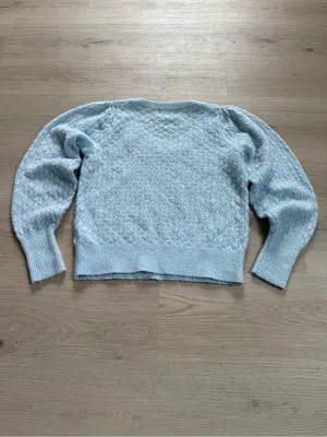 Old Navy Pale Blue Diamond Knit Crewneck Sweater thumbnail 3