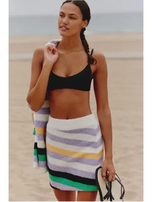 NWT Anthropologie Daily Practice Cozy Stripe Sweater Mini Skirt Small Whimsy thumbnail 3