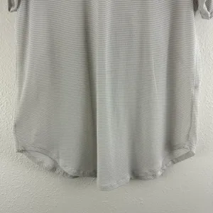 Lululemon Womens White Open Up Tie Back Flowy Athletic Workout Short Sleeve Tee thumbnail 6