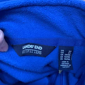 Lands End Outfitters Womens 2X Royal Blue Full Zip Fleece Vest Mock Neck Pocket‎ thumbnail 5