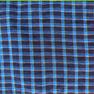 Madewell XS Blue Plaid Short Sleeve Popover Shirt 100% Cotton thumbnail 11