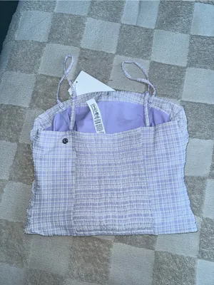 NWT Lululemon Seersucker‎ Check Strappy Tank size M thumbnail 4