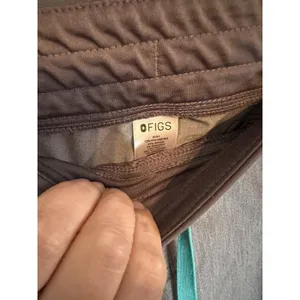 FIGS Zamora Jogger Scrub Pants Heather Charcoal Gray Womens Size‎ ST Teal String thumbnail 3